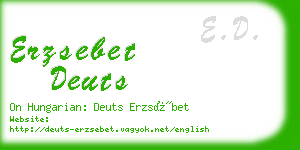 erzsebet deuts business card